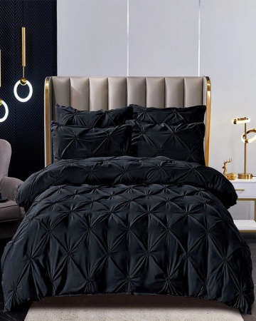 Set Lenjerie de Pat Bumbac Finet Uni, 6 Piese, Pat 2 Persoane, Negru, FNJS-33 – cadru alternativ al produsului