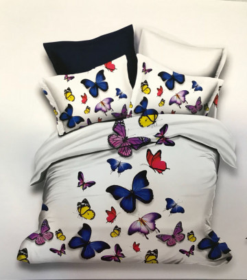 Set lenjerie de pat bumbac saten 100% Avelina | Hobby Home | roz pudră & gri | floral cu dungi | 6 piese | 2 persoane - Img 2