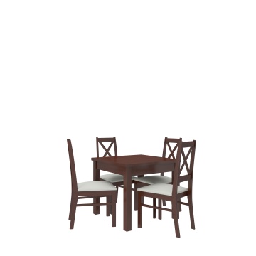 Set masă RODOS 38 – 4 scaune – 80x98 cm – Nuc închis - Img 2