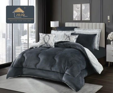 Set Pat 6 Piese Catifea & Blăniță Artificială Gri | Pilota Dublă Reversibilă | Jo-Jo Home