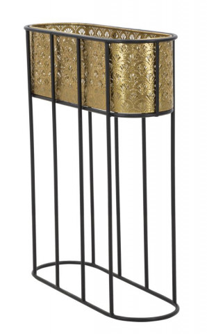 Suport pentru ghivece auriu/negru din metal, 60x20x70 cm, Oval Mauro Ferretti - Img 3