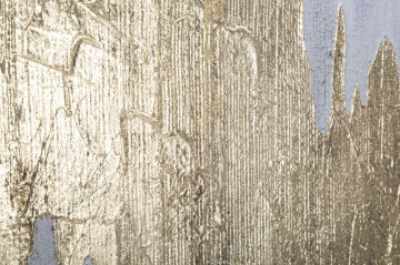 Tablou decorativ auriu/gri din lemn de Pin si panza, 100x2,8x80 cm, Goldage Mauro Ferretti - Img 4