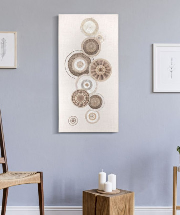 Tablou decorativ maro din lemn de Pin si panza, 50x3,2x100 cm, Circly-B Mauro Ferretti - Img 5