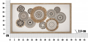 Tablou decorativ maro din lemn de Pin si panza, 70x2,8x35 cm, Marcy-A Mauro Ferretti - Img 5