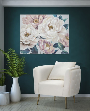 Tablou decorativ multicolor din lemn de Pin si panza, 100x3,7x80 cm, Flower Mauro Ferretti - Img 5