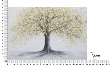 Tablou decorativ multicolor din lemn de Pin si panza, 120x3,8x80 cm, Tree Mauro Ferretti - Img 6