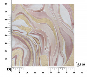Tablou decorativ multicolor din lemn de Pin si panza, 80x2,8x80 cm, Pinky Mauro Ferretti - Img 6