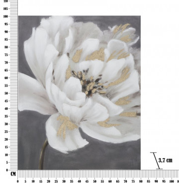 Tablou decorativ multicolor din lemn de Pin si panza, 80x3,7x100 cm, Flower White Mauro Ferretti - Img 6
