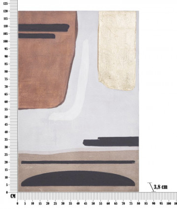 Tablou decorativ multicolor din lemn de Pin si panza, 80x3,8x120 cm, Sear Mauro Ferretti - Img 6