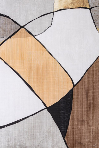 Tablou decorativ multicolor din panza si lemn de Pin, 60x3,2x80 cm, Galeria Abstract Bizzotto - Img 3