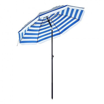 Umbrela de gradina albastra/alba din poliester si metal, ∅ 160 cm, Vasagle - Img 5