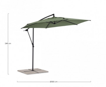 Umbrela de gradina verde olive din poliester si metal, ∅ 300 cm, Tropea Bizzotto - Img 2