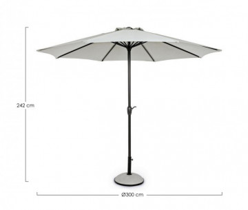 Umbrella de soare, alba, 300 cm, Kalife, Yes - Img 2