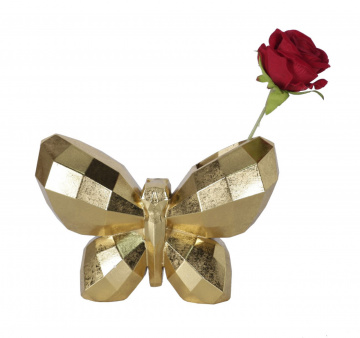 Vaza aurie din rasina, 22,5 x 8 x 15 cm, Butterfly Mauro Ferreti