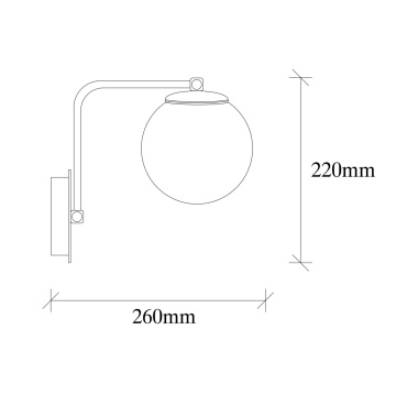 Aplica, soclu E27, Max 40W, culoare auriu, metal / sticla, 521SHN2184 - Img 2