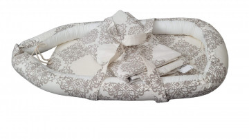 Baby Nest Somnart: Cosulet bebelusi + Salteluta 42x84x2 cm + Paturica 70x70 cm model Elegant Armonia - Img 2