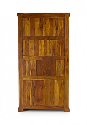 Biblioteca living maro rustic din lemn masiv de Acacia, 100 cm, Chateaux Bizzotto - Img 4