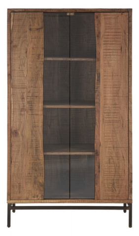 Biblioteca maro din metal si lemn de acacia, 100 x 40 x 185 cm, Yellowstone Mauro Ferreti - Img 2
