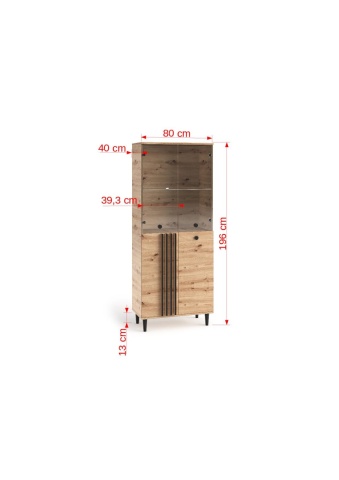 Bufet LIVIA 06 – 80x40x196 cm – Stejar Artisan - Img 4