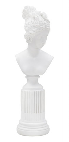 Bust decorativ alb din polirasina, 11x10,5x35,5 cm, Roman Woman Mauro Ferretti - Img 1