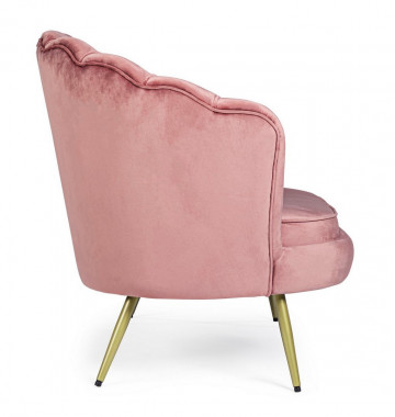 Canapea cu 2 locuri roz pudra din catifea si lemn de Pin, 130 cm, Giliola Bizzotto - Img 8