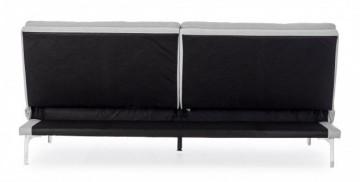 Canapea extensibilă gri din stofa si lemn de Eucalipt cu 3 locuri, 190 cm, Leon Bizzotto - Img 4