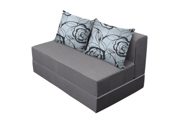 Canapea extensibila Urban Living, 136x80x70 cm Grey/Grey Flower - Img 4