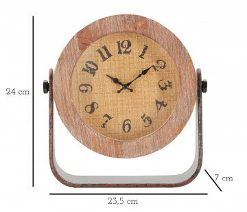 Ceas de masa maro din MDF, 23,5x7x24, Industrial Mauro Ferretti - Img 6