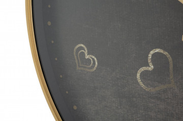 Ceas decorativ negru/auriu din metal, ∅ 60 cm, Hearts Mauro Ferretti - Img 2