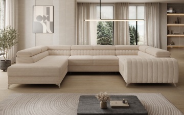 Colțar Louis extensibil, 347x202x92 cm, orientare stânga – Jarell 18 – prezentare comercială suplimentară