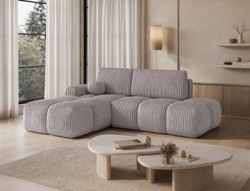 colțar extensibil ELTAP Vittario stânga grej Modullo 03 lângă măsuță modernă crem