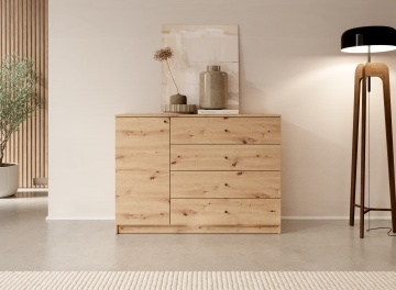 Comodă Evi I – 120x40x87 cm – Stejar Artisan – prezentare alternativă a produsului