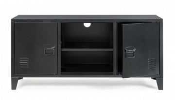 Comoda TV neagra din metal, 120,5x40x58,5 cm, Cambridge Bizzotto - Img 6
