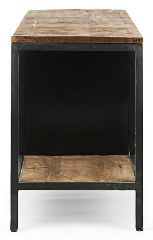 Comoda TV neagra/maro din metal si lemn de Mango, 120x35x52 cm, Roderic Bizzotto - Img 8