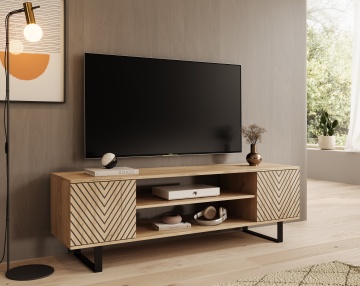 Comodă TV TV Lorello Herringbone cm – 155x40x49 cm – Oak Craft – prezentare suplimentară a produsului