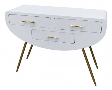 Consola alba din MDF si metal, 110 x 40 x 80 cm, Venus Mauro Ferreti