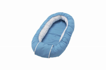 Cuib bebelusi pozitionator SomnArt baby nest, 94x60cm, albastru - Img 1