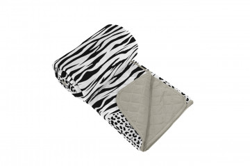 Cuvertura matlasata cocolino Alcam, zebra, 210x220 cm, alb / negru - Img 2