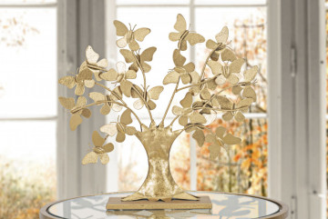 Decoratiune arbore cu fluturi auriu din metal, 30x8x31 cm Daisy Mauro Ferretti - Img 6