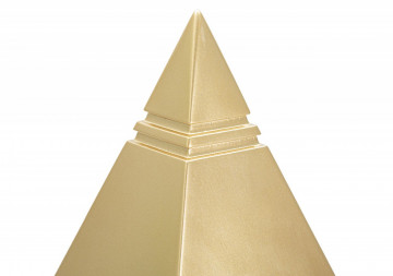 Decoratiune aurie din polirasina, 11,5x11,5x15,5 cm, Piramid Mauro Ferretti - Img 2