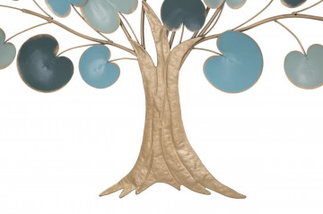 Decoratiune de perete albastra/maro din metal, 89x2,5x90 cm, Tree Mauro Ferretti - Img 5