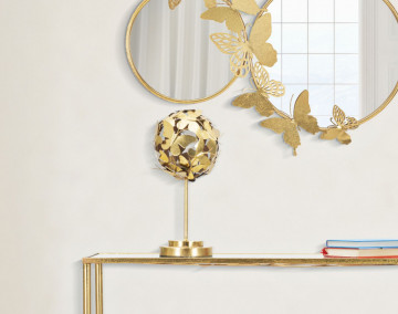 Decoratiune fluturi aurii din metal, ∅ 19,5 cm, Butterfly Mauro Ferretti - Img 6