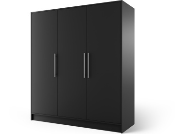 Dulap cu 3 usi Alarica 180x60x200 cm Alarica – Negru – fotografie suplimentară de catalog