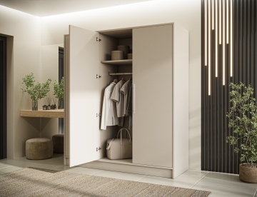 Dulap cu 3 usi si oglinda Alarica 180x60x200 cm – Cashmere – fotografie de produs din catalog