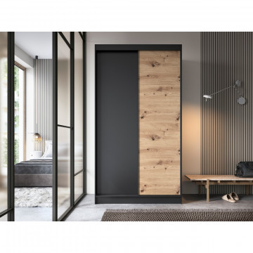 Dulap cu uși glisante Esville II, 120x60x220 cm – Lemn