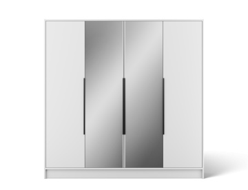 Dulap Lunara cu uși batante – 4 uși – 200x51x200 cm – Alb
