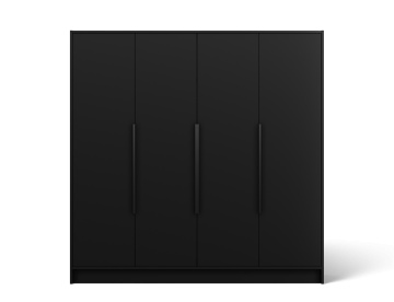 Dulap Palladio cu uși batante – 4 uși – 200x51x200 cm – Negru – Varianta 1
