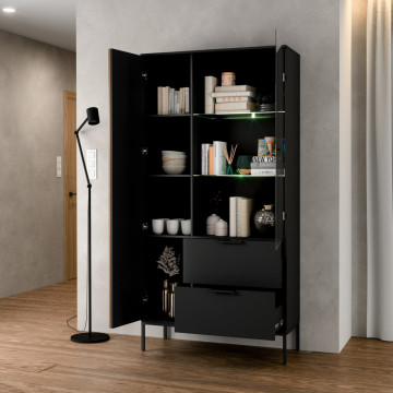 Dulapuri și vitrine Meorati 100 display cabinet negru – Negru - Img 4