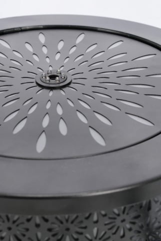 Fantana cilindrica cu LED, din metal, neagra, 40x30 cm, Miki, Yes - Img 2