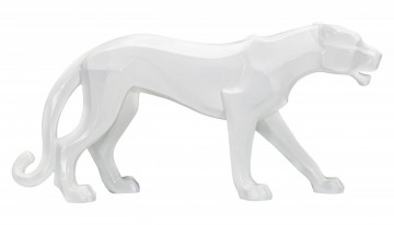 Figurina decorativa alba din polirasina, 70x18x32,5 cm, Panther Mauro Ferretti